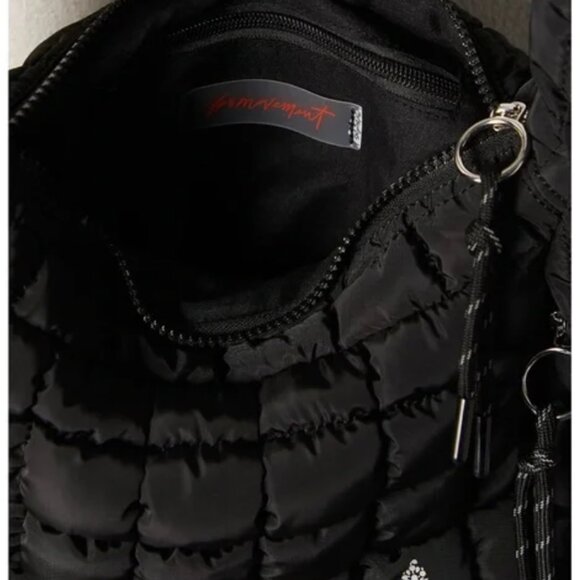 Free People Mini Carryall Sling Bag - Quilted Carryall - Black - Picture 8 of 12